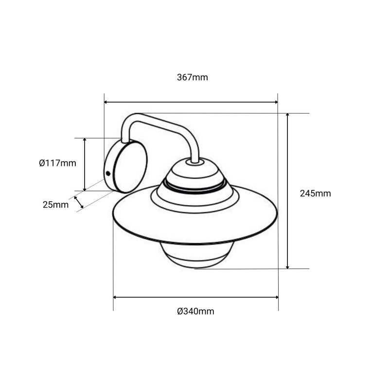 HAT" outdoor wall light IP44 E27