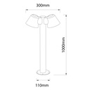 Double Steel Bollard 2xGU10 Max 35W IP44