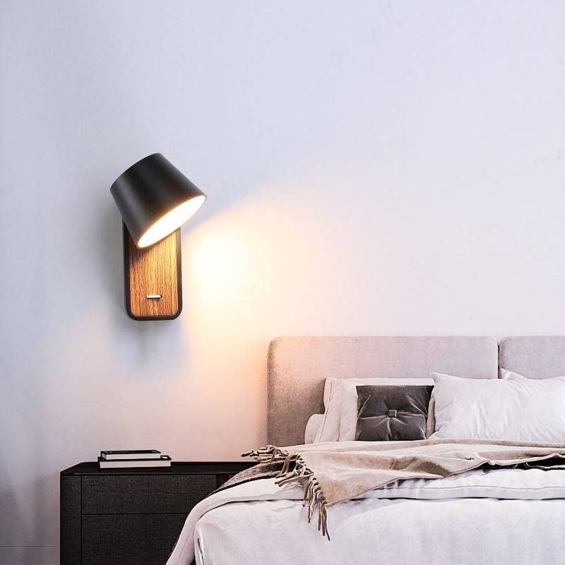 KOPPEN" 6W 2700K Rotating Wooden LED Bedroom Wall Light "KOPPEN" 6W 2700K