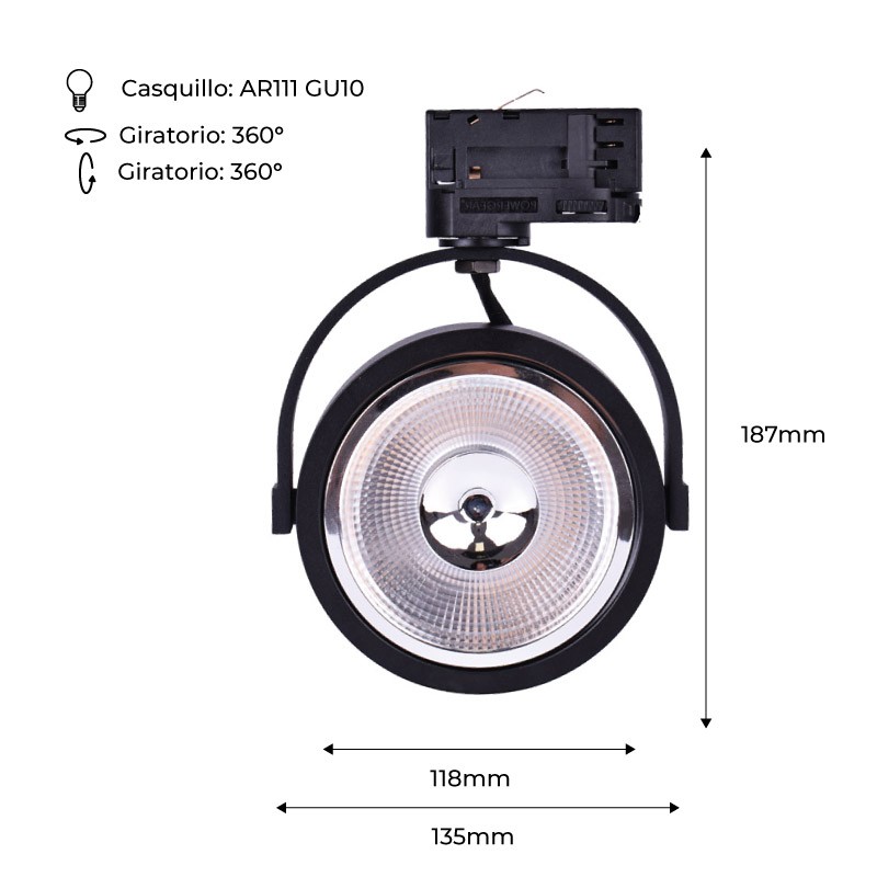 AR111 GU10 three-phase track LED spotlight AR111 GU10