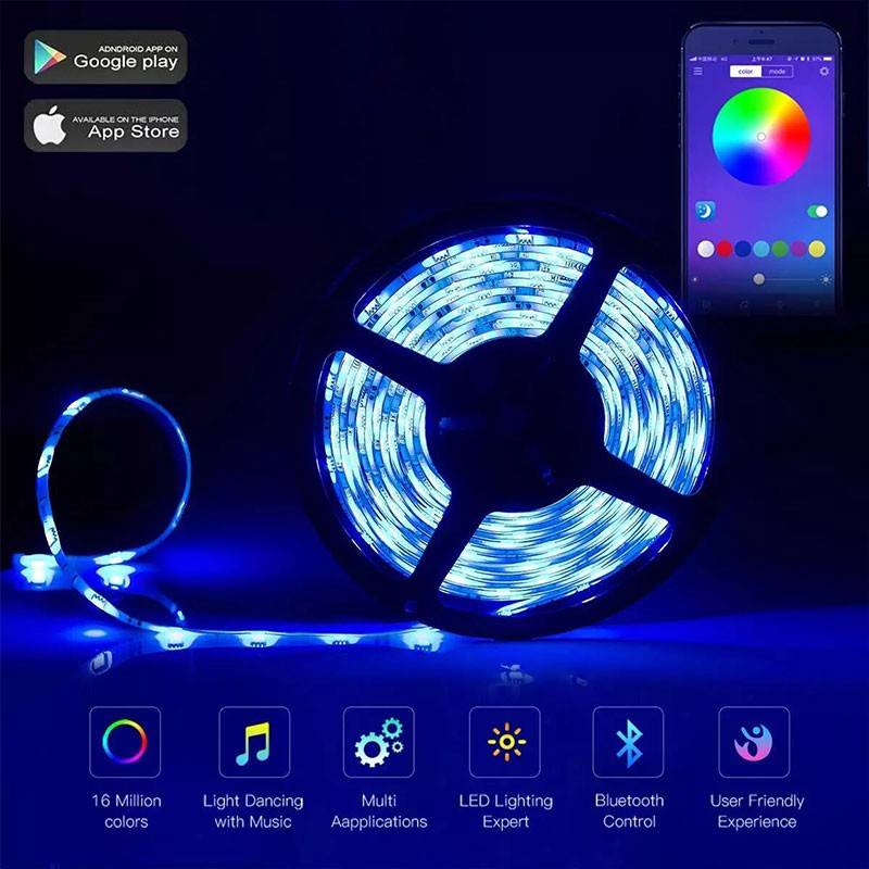 Smart LED Strip IC RGB 12V DC - 14,4 W/m - IP65 - 60 LED/m - Width 10mm - 5 meters