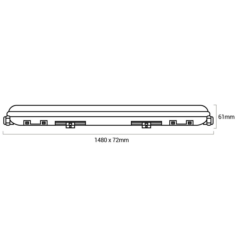Linkable Tri-proof CCT LED batten light with motion sensor - 150cm - 56W - IP65