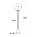 Fumagalli outdoor street light LED "GLOBO MIZAR/G250" 8.5W E27 - CCT