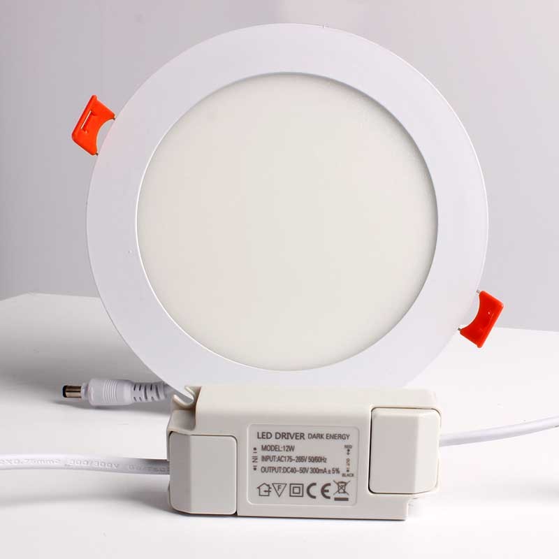 LED downlight plate 12W circular recessed Cut Ø155mm