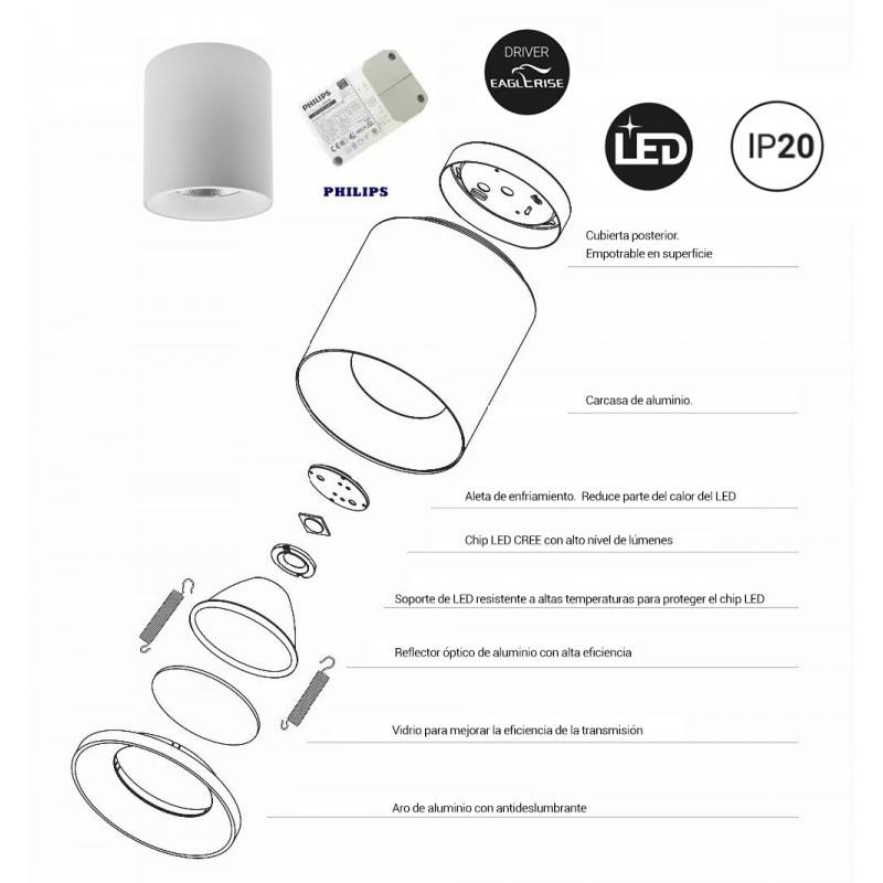 SARA" ceiling light 40W Driver PHILIPS