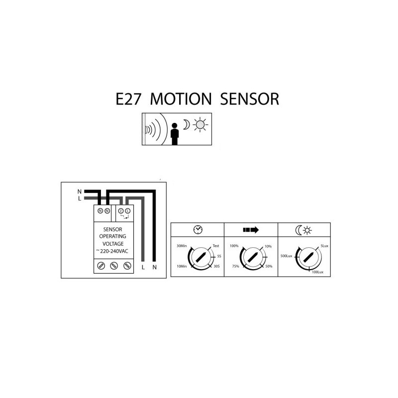 Wall or ceiling light with sensor FUMAGALLI BERTA E27