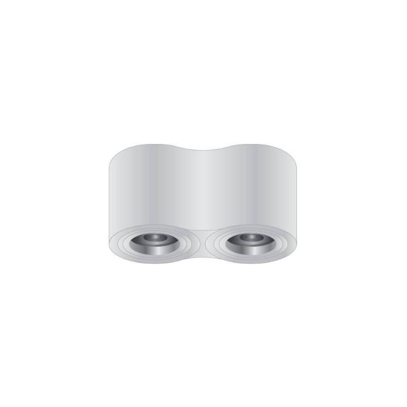 Double aluminum ceiling light "TUB" - Adjustable - 2xGU10