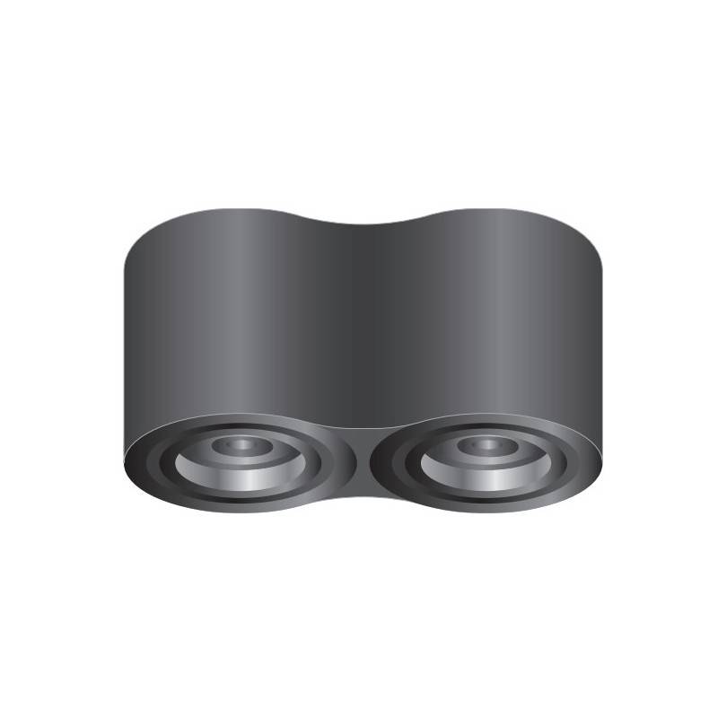 Double aluminum ceiling light "TUB" - Adjustable - 2xGU10