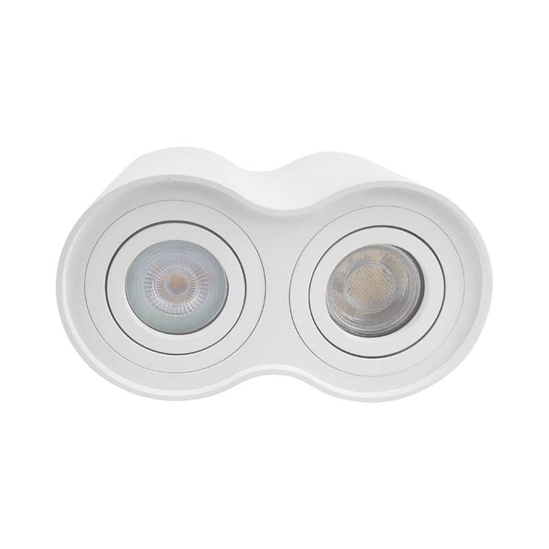 Double aluminum ceiling light "TUB" - Adjustable - 2xGU10