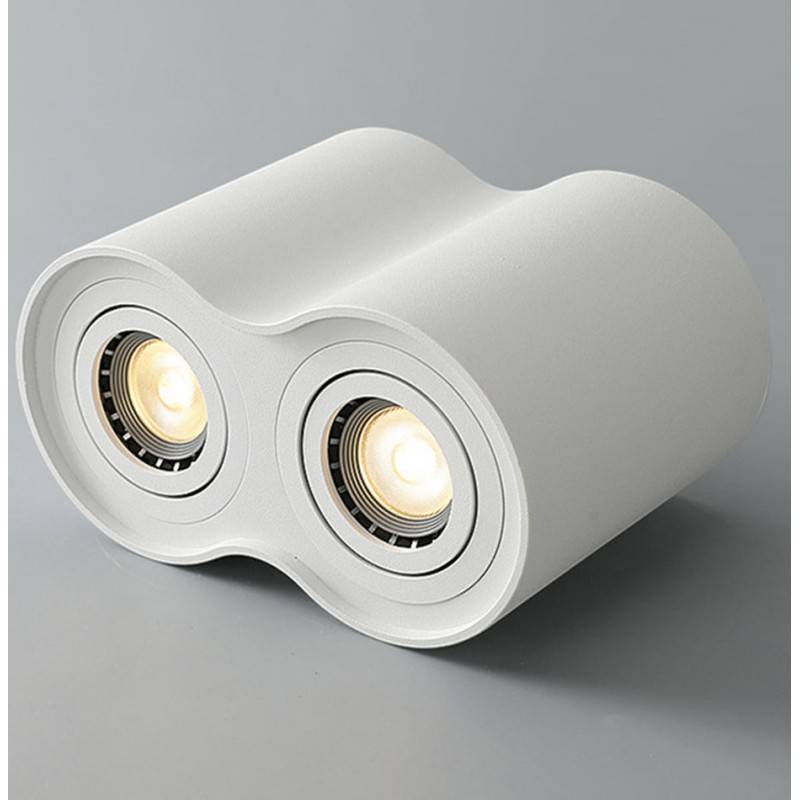 Double aluminum ceiling light "TUB" - Adjustable - 2xGU10