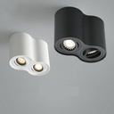 Double aluminum ceiling light "TUB" - Adjustable - 2xGU10