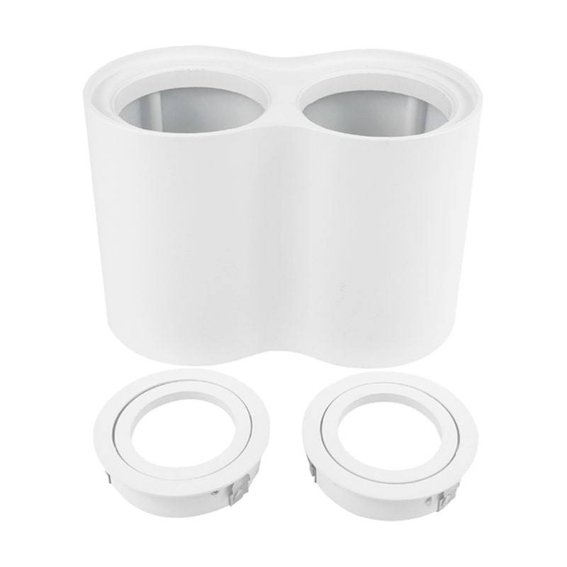 Double aluminum ceiling light "TUB" - Adjustable - 2xGU10