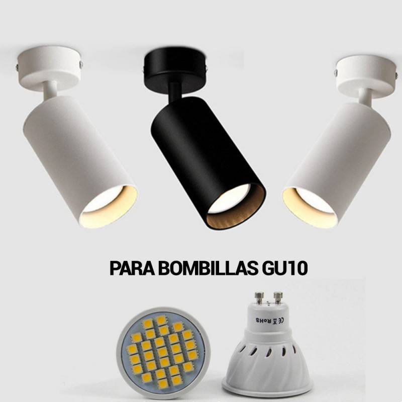 Wall and ceiling light for GU10 bulb, 360º adjustable