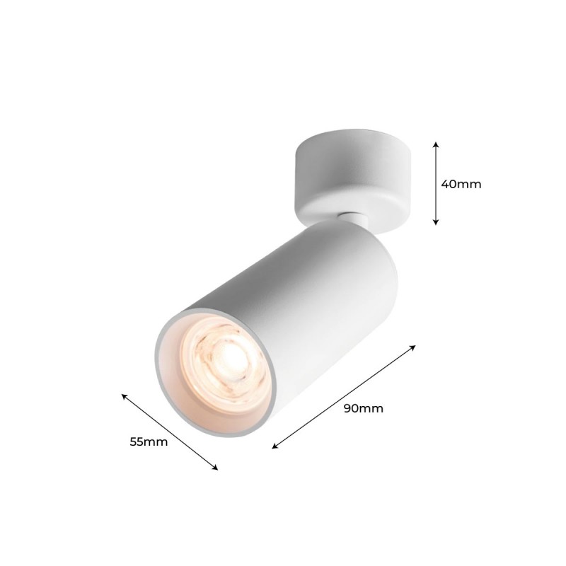 Wall and ceiling light for GU10 bulb, 360º adjustable