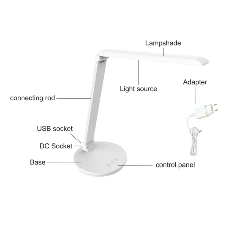 LED Desk Lamp with USB - Dimmable - CCT - 4W