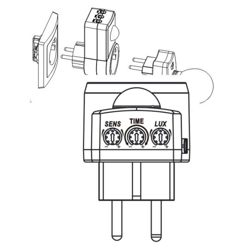 120° Motion Sensor Socket IP20