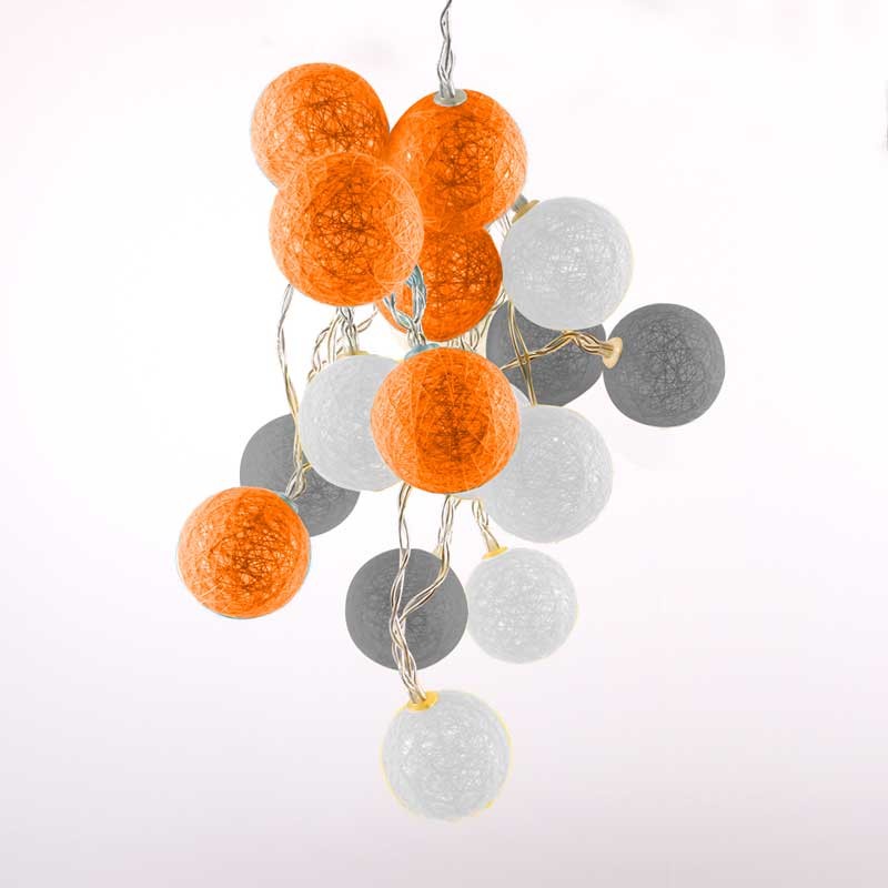 LED Garland cotton balls 20 Balls with USB 3m-IP44-4cm