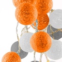 LED Garland cotton balls 20 Balls with USB 3m-IP44-4cm