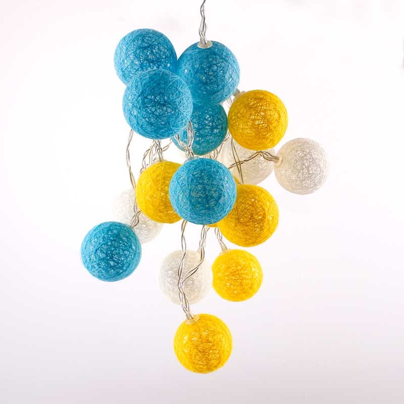 LED Garland cotton balls 20 Balls with USB 3m-IP44-4cm