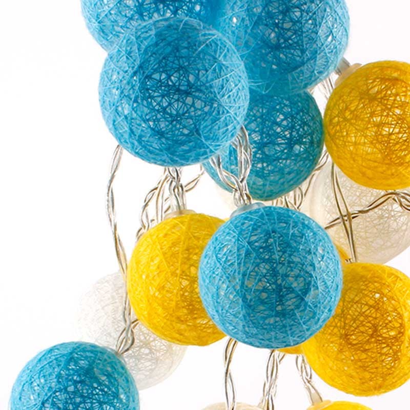 LED Garland cotton balls 20 Balls with USB 3m-IP44-4cm