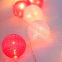 LED Garland cotton balls 20 Balls with USB 3m-IP44-4cm