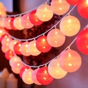 LED Garland cotton balls 20 Balls with USB 3m-IP44-4cm