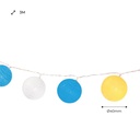 LED Garland cotton balls 20 Balls with USB 3m-IP44-4cm