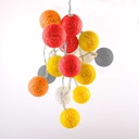 LED Garland cotton balls 20 Balls with USB 3m-IP44-4cm
