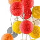 LED Garland cotton balls 20 Balls with USB 3m-IP44-4cm