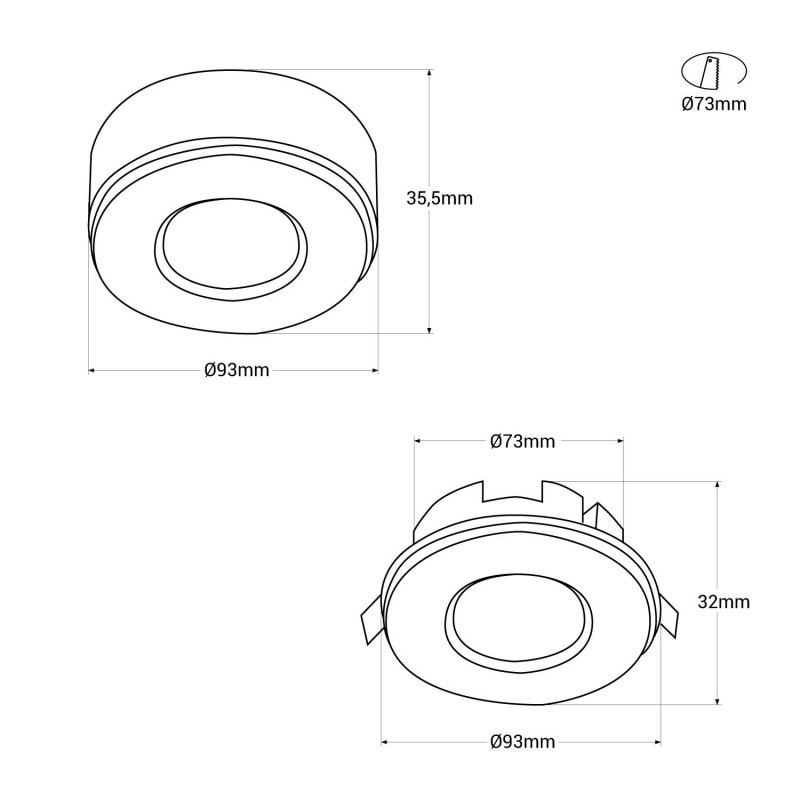 2 IN 1 Microwave Motion Sensor (Surface/Recessed) 360