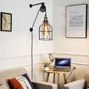 Clockwell" cage pendant lamp - With plug and switch - E27