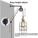 Clockwell" cage pendant lamp - With plug and switch - E27