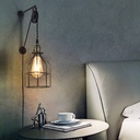 Clockwell" cage pendant lamp - With plug and switch - E27