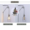 Clockwell" cage pendant lamp - With plug and switch - E27