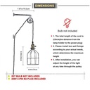 Clockwell" cage pendant lamp - With plug and switch - E27