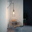 Clockwell" cage pendant lamp - With plug and switch - E27