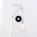 Clockwell" cage pendant lamp - With plug and switch - E27