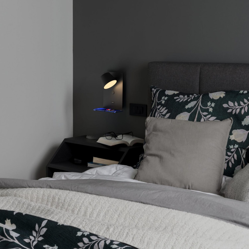 Wall reading lamp with USB port "BASKOP" - 6W - Vertical design