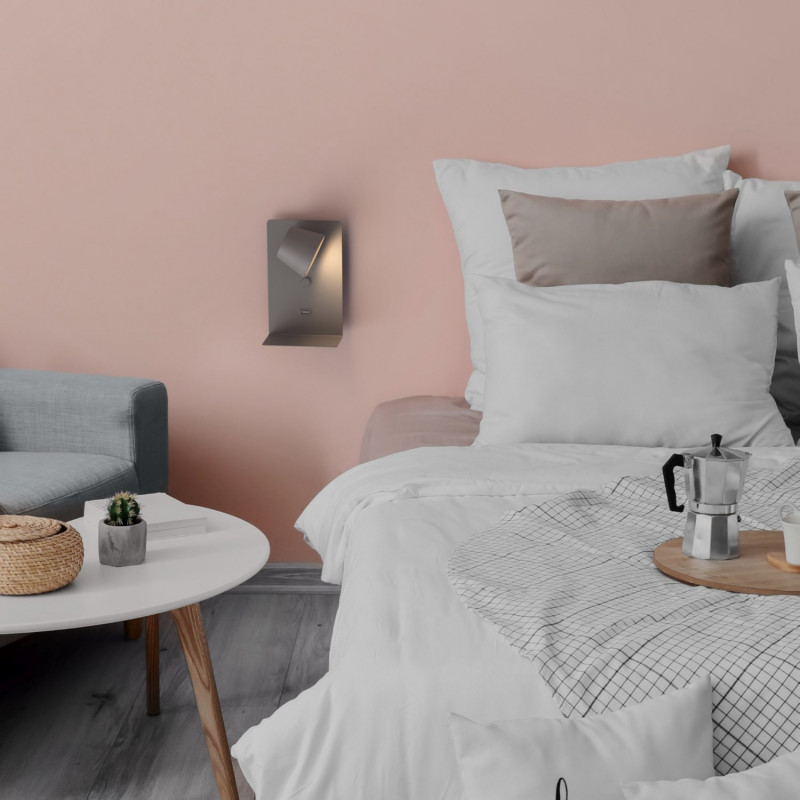 Wall reading lamp with USB port "BASKOP" - 6W - Vertical design