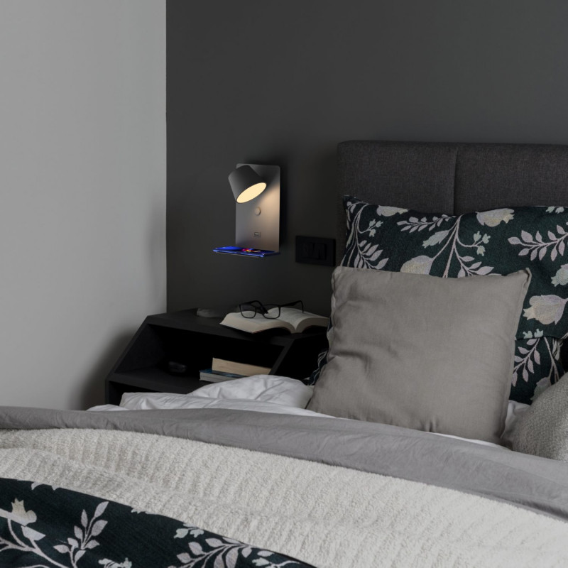 Wall reading lamp with USB port "BASKOP" - 6W - Vertical design