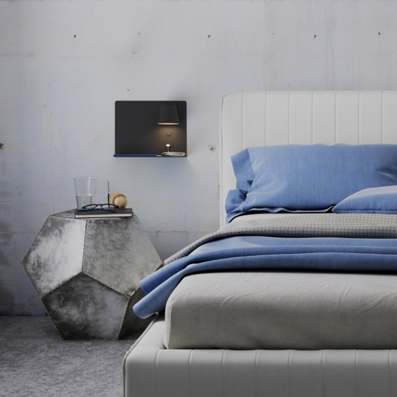 Wall light for reading with USB port "BASKOP" - 6W - Right light