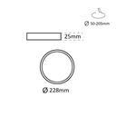 Recessed circular LED downlight - Adjustable cutout diameter: Ø 50 to 205 mm - 20W