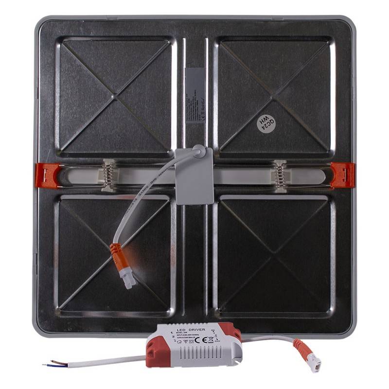 Square recessed LED downlight plate with adjustable diameter 20W
