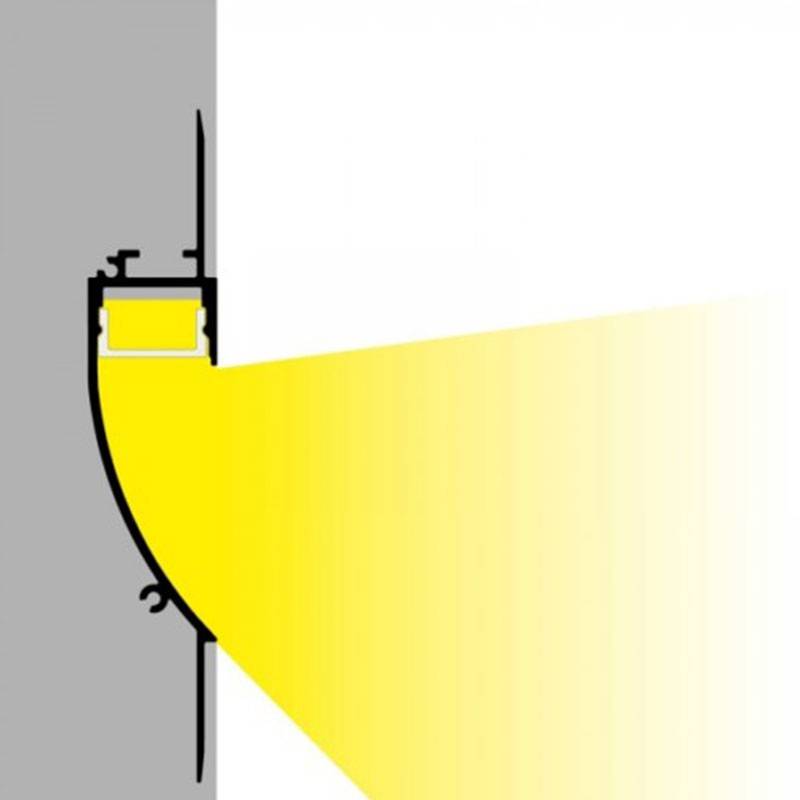 LED strip profile integration / trimless - 18x15mm - With diffuser - 2 meters