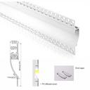 LED strip profile integration / trimless - 18x15mm - With diffuser - 2 meters