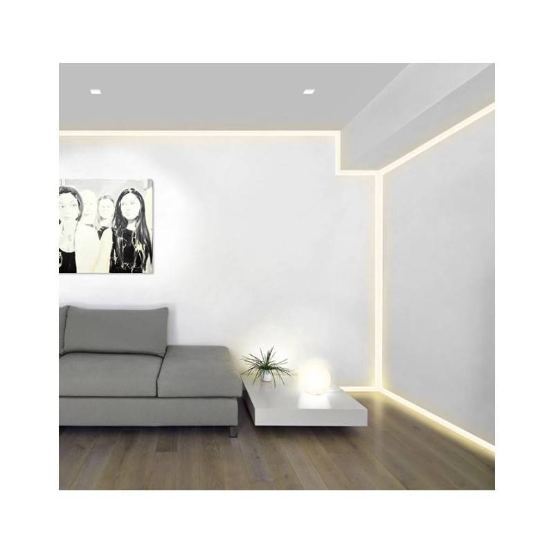LED strip profile integration / trimless - 8x12mm - With diffuser - 2 meters