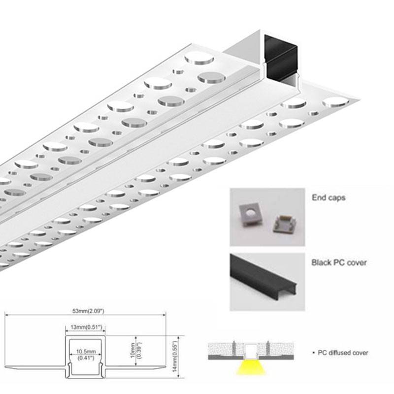 Cover for Aluminum Profile Plaster/Pladur 13x14mm