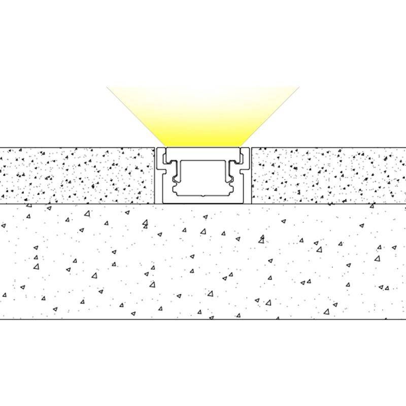 Profile for LED strip to be embedded in floor 22x13mm (2m)