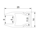 LED strip profile for glass and shelf 25x14mm (2m)