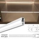 LED strip profile for glass and shelf 25x14mm (2m)